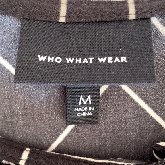 Who What Wear Maxi Black & White Sleeveless Dress - Picture 3 of 5